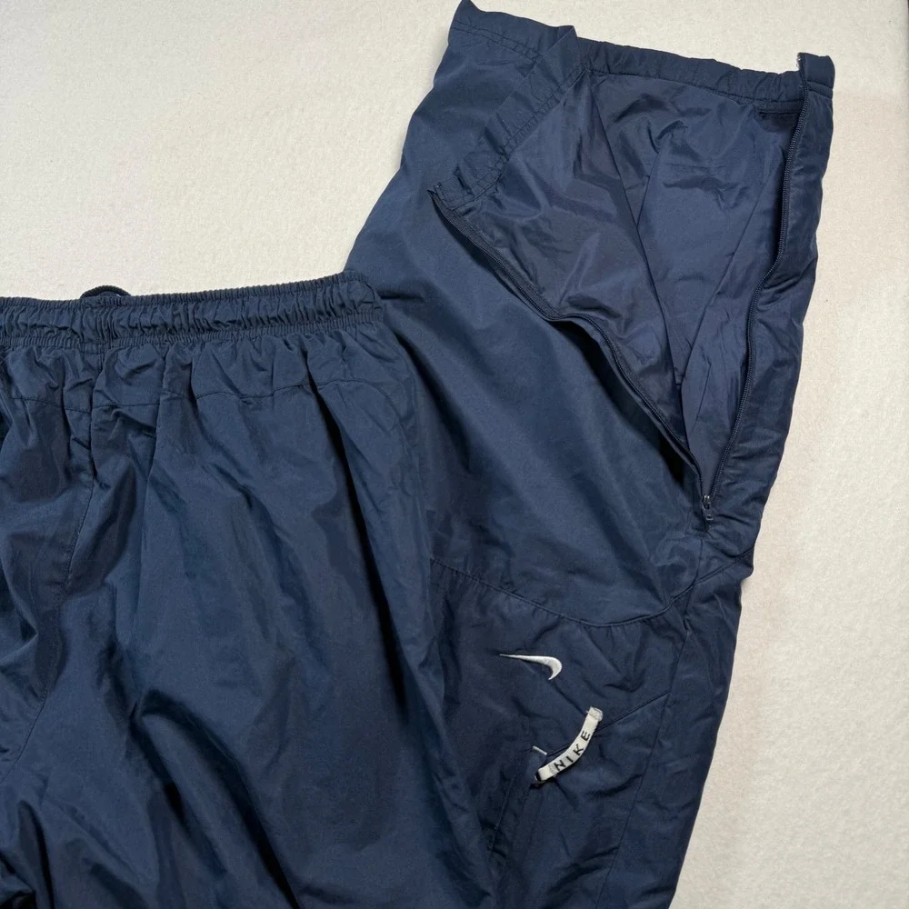 Y2K Nike Vintage Navy Blue Windbreaker Track Pants Mens XXL Baggy Lined Swish